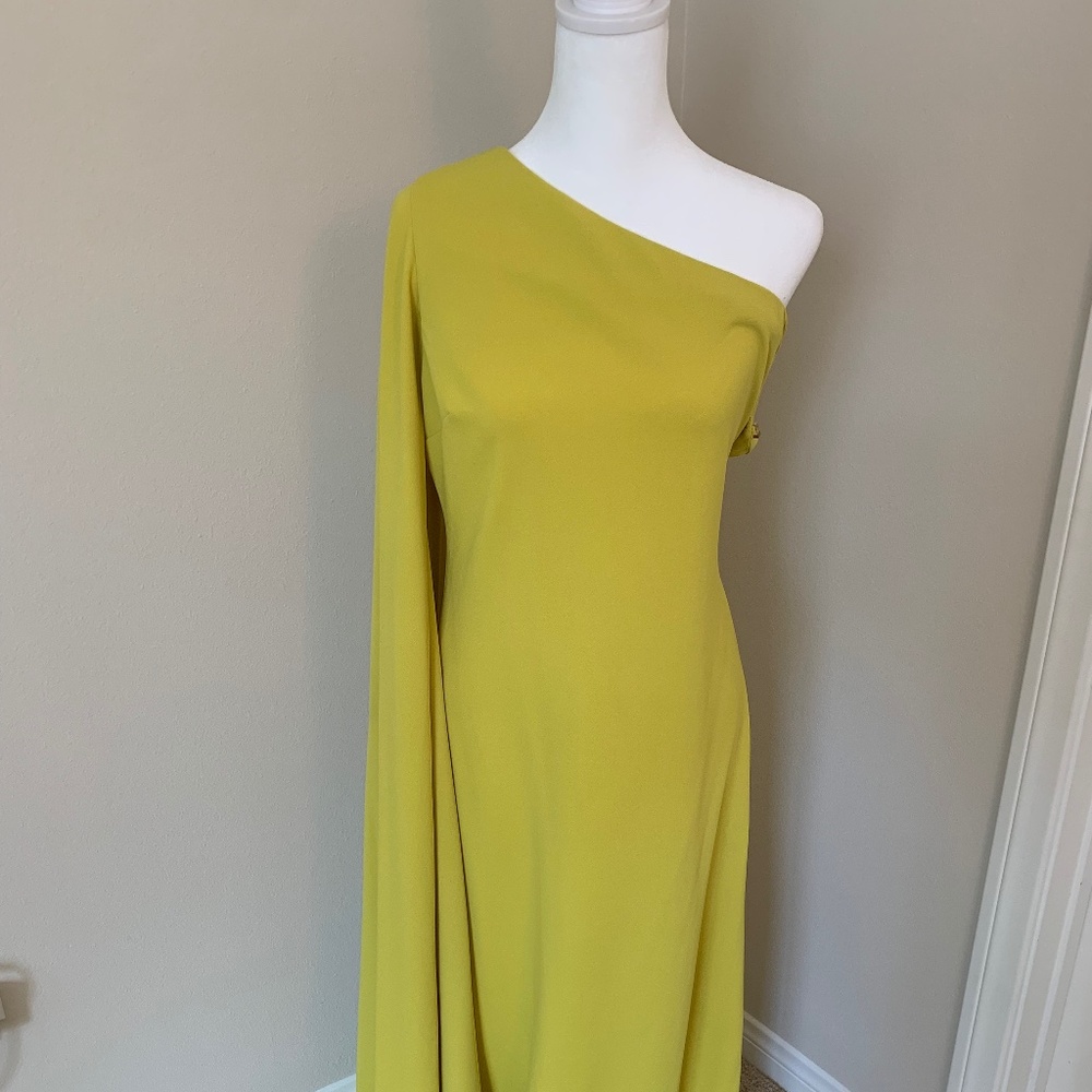 ASOS DESIGN one shoulder cape sleeve maxi dress